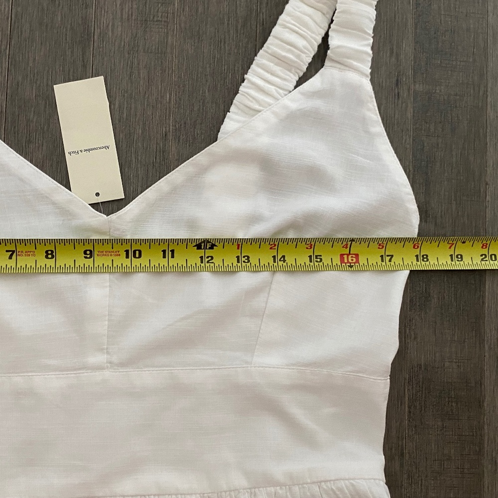 NWT Abercrombie & Fitch White Lined Dress - Picture 5 of 7